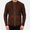 Men's Charcoal Mocha brown Biker Jacket