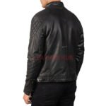 Men's Gatsby jet Black Leather Biker Jacket