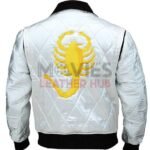 Ryan Gosling White Satin Scorpion Jacket for men back image