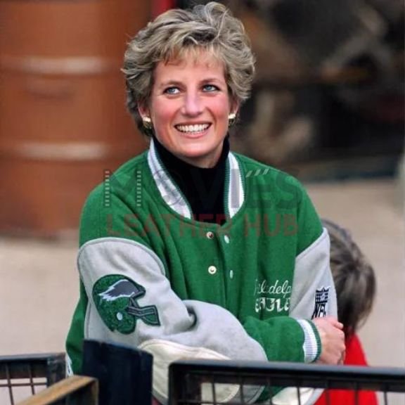 Princess Lady Diana Eagles Jacket Green