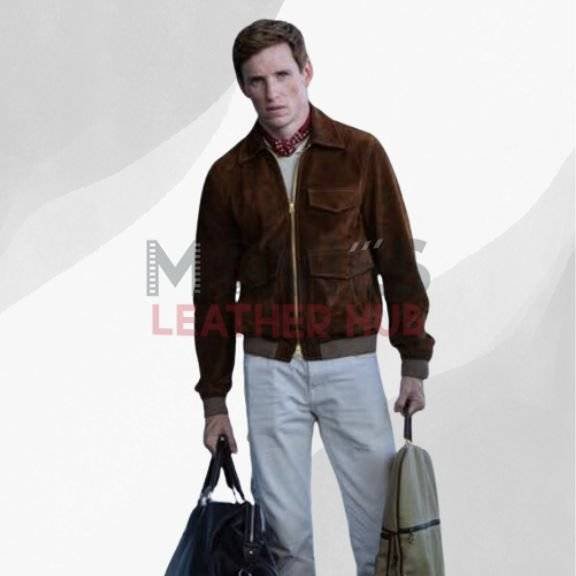 Eddie Redmayne Brown Suede Coat