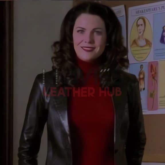 Gilmore-Girls-Lorelai-Gilmore-Black-Leather-Blazer-ON-SALE