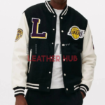 NBA LA Lakers Black and White Varsity Jacket