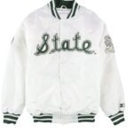 Michigan State Spartans White Varsity Satin Jacket