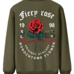 Valentine’s Day Men Romantic Rose and Slogan Print Jacket