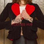 Valentine Special Red Heart Black Blazer