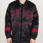 NBA Chicago Bulls Black Satin Jacket