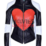 Kylie Minogue Red Love Heart Black Leather Jacket