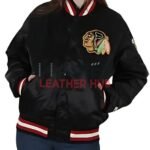 80's Starter Chicago Blackhawks NHL Satin Black Jacket - Men Jacket