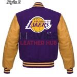 Los Angeles Lakers NBA Purple and Yellow Letterman Jacket