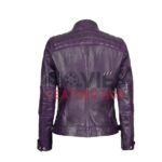 WomensPurpleLeather Jacket On Sale