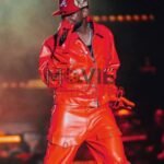 Usher Super Bowl Halftime Show Red Leather Jacket