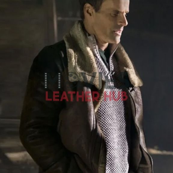 A Christmas to Remember Cameron Mathison Brown Leather Jacket