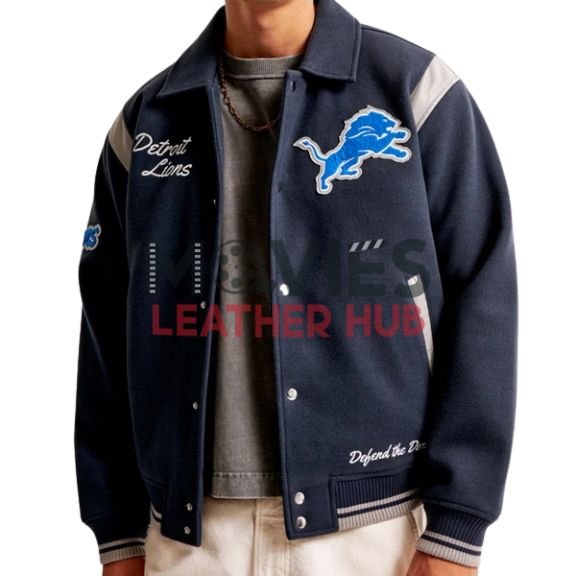 Abercrombie Detroit Lions Varsity Bomber Jacket