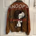 Authentic Vintage Snoopy Leather Bomber Jacket