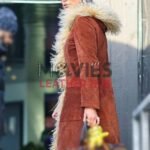 Bella Hadid NYC Shearling Coat