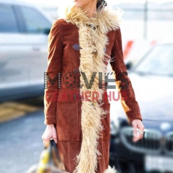 Bella Hadid NYC Shearling Coat