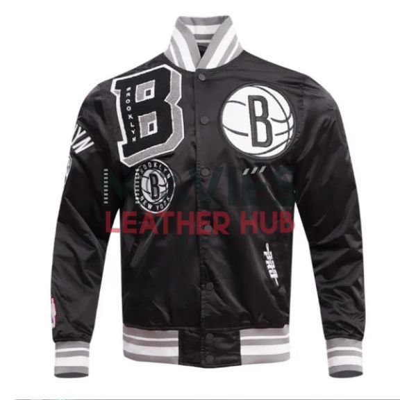 Brooklyn Nets Mashup Classic Rib Satin Jacket