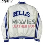 Buffalo Bills Bomber Blue and White Starter Satin Jacket