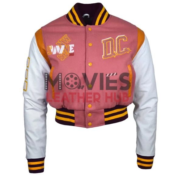 DC Proper Washington Commanders Pink Cropped Varsity Jacket