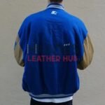 Duke University Blue and Tan Brown Varsity Jacket