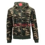 Men’s Army Camo Zip-Up Sherpa Hoodie Fleece Jacket