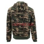 Men’s Army Camo Zip-Up Sherpa Hoodie Fleece Jacket