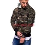 Men’s Military Style Fleece Hooded Camo Sweatshirt