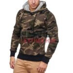 Men’s Military Style Fleece Hooded Camo Sweatshirt