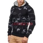 Men’s Military Style Fleece Hooded Camo Sweatshirt