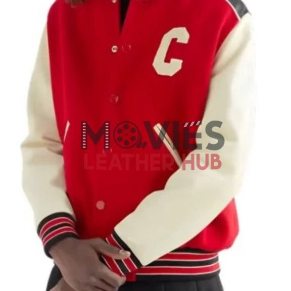 CELINE Red Wool Varsity Jacket