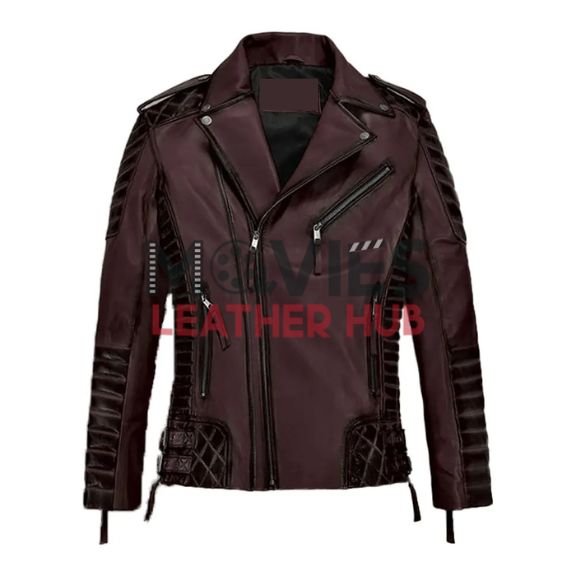 Charles Burnt Wine Leather Jacket