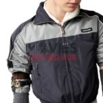 Technical silk zipper blouson jacket
