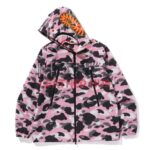 Bape Warm Up Camo Shark Hoodie Jacket