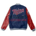 Minnesota Twins Blue and Red Wool/Leather Letterman Jacket