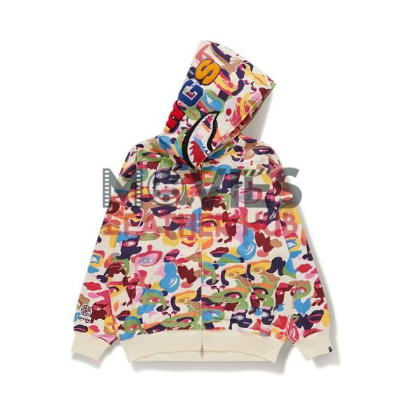 BAPE x KIDSUPER Camo Shark Full Zip Hoodie