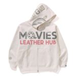 Bape Line Camo Quilted Shark Relaxed Fit Full Zip Hoodie