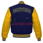 Letterman Milwaukee Brewers Yellow and Blue Jacket