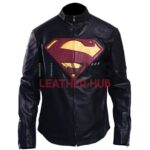 Men’s Superman Man Of Steel Leather Jacket
