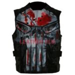 Punisher Jon Bernthal Skull Leather Vest Costume