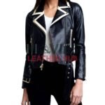 Riverdale Season 06 Toni Topaz Contrast Trim Leather Biker Jacket
