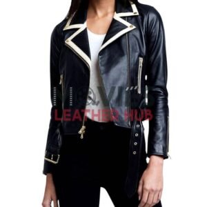Riverdale Season 06 Toni Topaz Contrast Trim Leather Biker Jacket