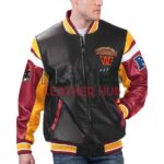 Washington Commanders Black Varsity Full-Zip Leather Jacket