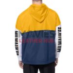 Milwaukee Brewers Color Block Navy/Gold Hoodie Windbreaker