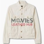 Polo Bear Embroidered White Trucker Jacket