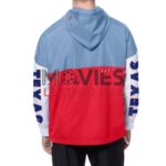 Texas Rangers Color Block Red/Light Blue Hoodie Windbreaker