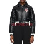 Americans Avirex USA Black Leather Bomber Jacket