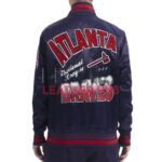 Atlanta Braves Turn It Up M Classic Rib Navy Satin Jacket