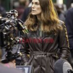 Black Doves 2024 Keira Knightley Brown Leather Coat