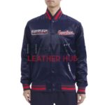 Cleveland Guardians Turn It Up M Classic Rib Navy Satin Jacket